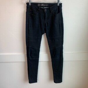 Enjean Black Moto Skinny Jeans